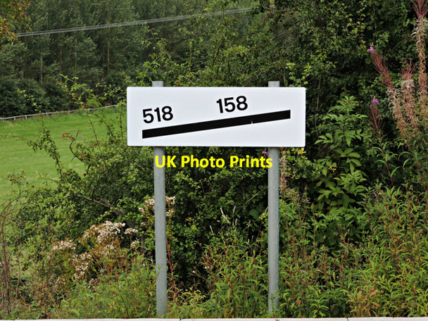 Photo 6"x4" Borders Railway gradient sign Galashiels c2015