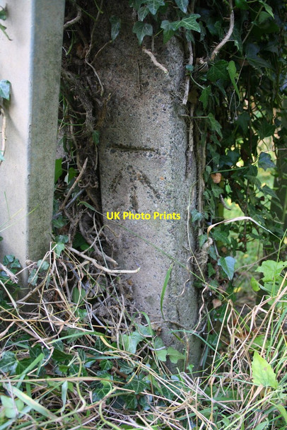 Photo 6"x4" Benchmark on concrete post beside footpath to Cold Overton Cold Overton c2015