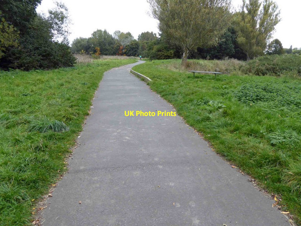 Photo 6"x4" Bench overlooking the River Freshney on the cycle track to Little Coates Wybers Wood\/TA2308 c2015