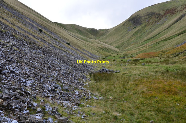 Photo 6"x4" Scree and grass, upper Manor Valley Craigierig c2015