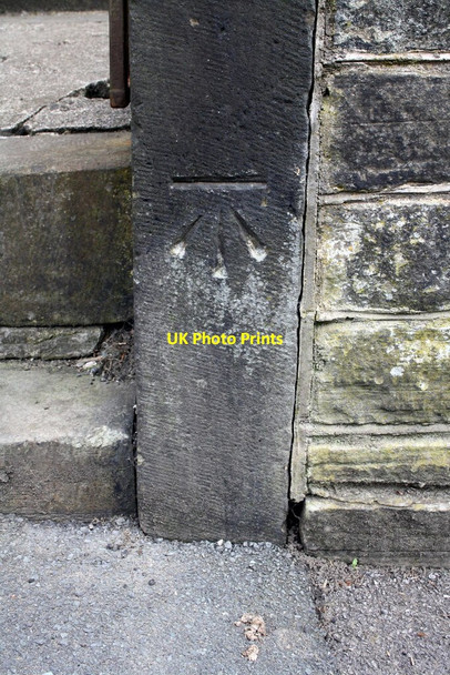 Photo 6"x4" Benchmark on gatepost of #78 Bolton Hall Road Shipley\/SE1437 c2015