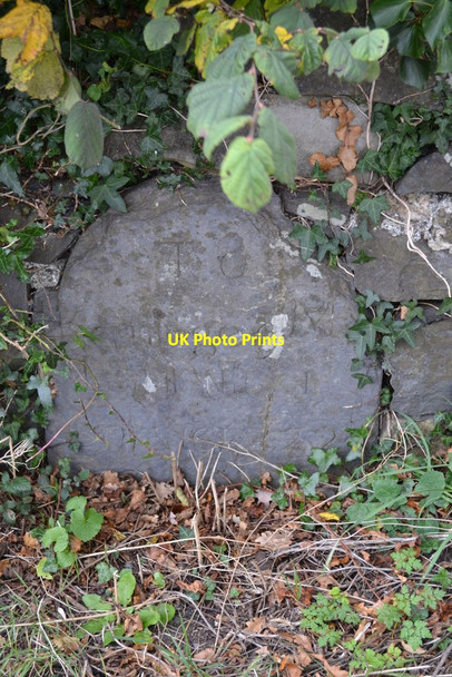 Photo 6"x4" Old Milestone Llanrwst c2015