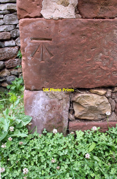 Photo 6"x4" Benchmark on outbuilding of Sandford Arms Sandford\/NY7216 c2015