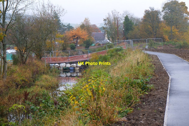 Photo 6"x4" New path and temporary dam, Philiphaugh mill lade Selkirk c2015
