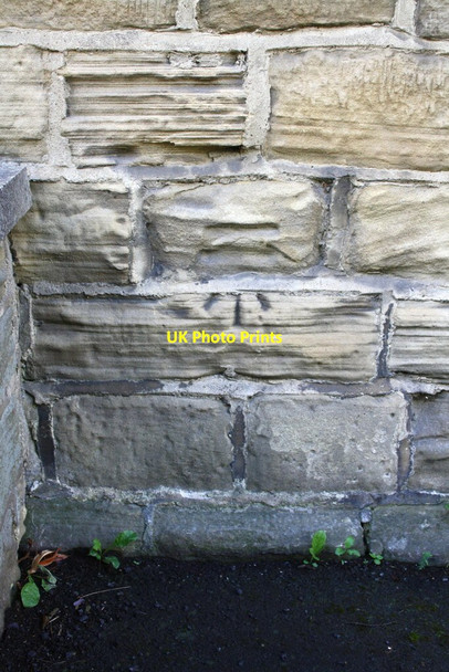 Photo 6"x4" Benchmark on Burley St Matthias CE Primary School Burley\/SE2734 c2015
