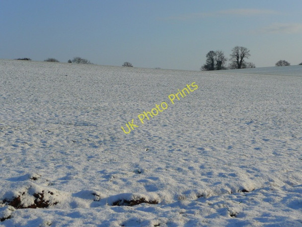 Photo 6"x4" Snowy field at Bridstow Ross-on-Wye c2009