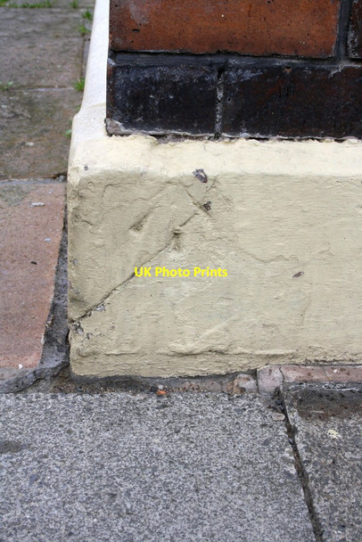 Photo 6"x4" Benchmark on skirt of #26 Norfolk Street Carlisle c2015