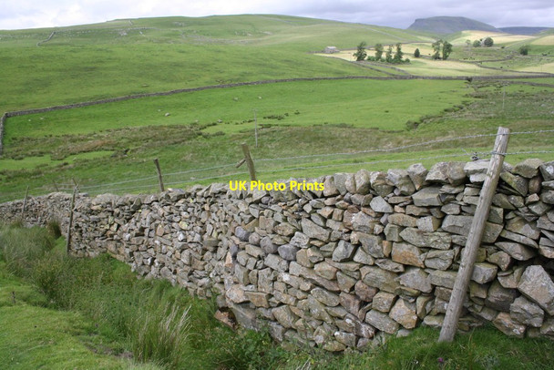 Photo 6"x4" Wall and fields of Sannat Hall Farm. Stainforth\/SD8267 c2015