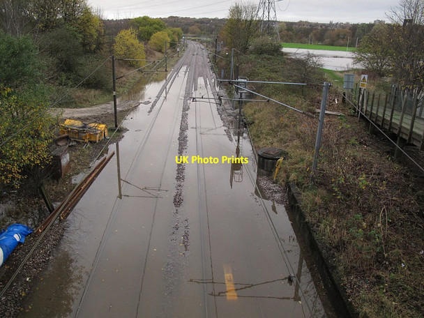 Photo 6"x4" Flooded railway line at Kirkstall Sandford\/SE2535 c2015
