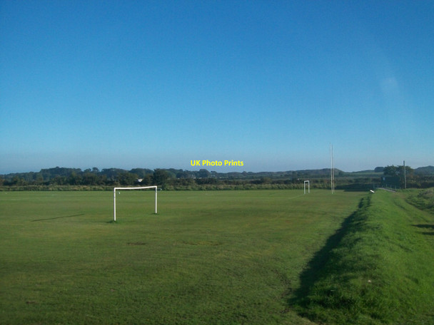 Photo 6"x4" Flood defences at the Playing fields between the Old Road and the A2 at Dundrum Dundrum\/J4036 c2015