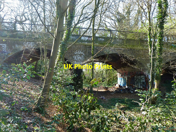 Photo 6"x4" Bridge over abandoned Alexandra Park (or Palace) branch line Hornsey c2011
