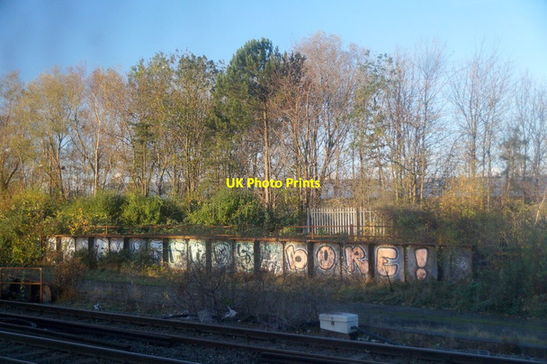 Photo 6"x4" Graffiti on  railway bridge over the canal at Sandhills  Bootle\/SJ3394 c2015