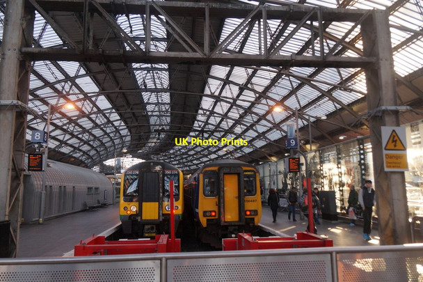 Photo 6"x4" Platforms 8 and 9 at Liverpool Lime Street Liverpool c2015