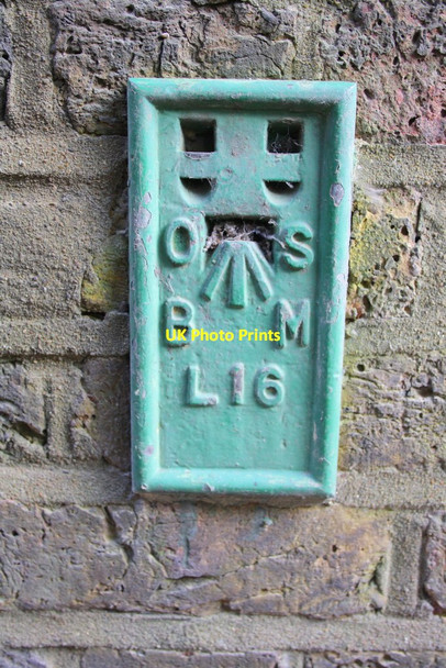 Photo 6"x4" Benchmark on buttress of St John's Church Ealing c2015