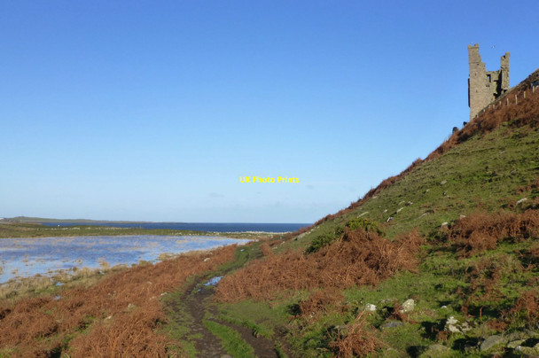 Photo 6"x4" Lilburn Tower and the North Mere at Dunstanburgh Castle Craster c2015