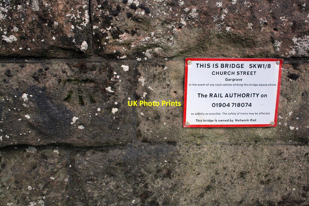 Photo 6"x4" Benchmark on Church Street railway bridge Gargrave c2015