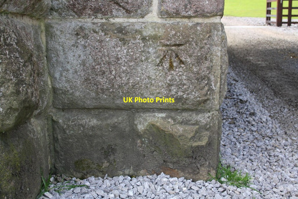 Photo 6"x4" Benchmark on bridge of dismantled railway Broughton\/SD9451 c2015