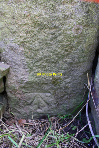 Photo 6"x4" Benchmark on gatepost beside Haslaker Lane Skipton c2015