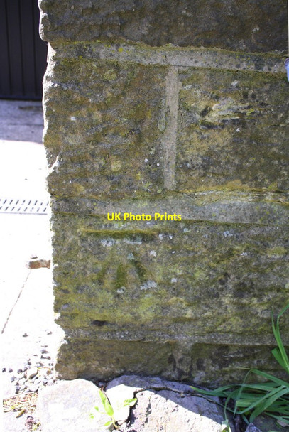 Photo 6"x4" Benchmark on wall outside 'Park House' Skipton c2015