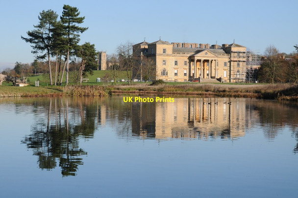 Photo 6"x4" Croome Court reflected in Croome River Dunstall Common c2015