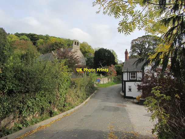 Photo 6"x4" Village lane & church Cwm near Dyserth Cwm\/SJ0677 c2015