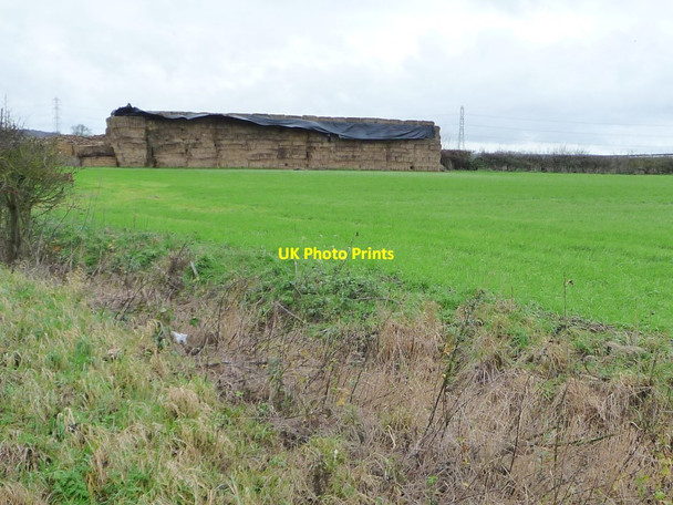 Photo 6"x4" Stack of straw bales, below Hanging Hill Comberford c2015