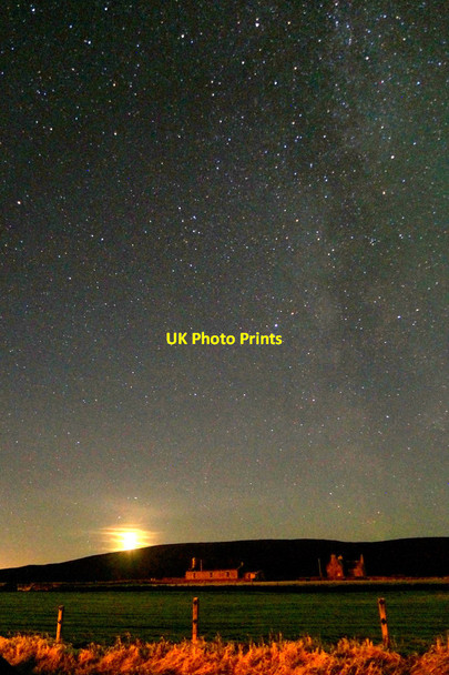 Photo 6"x4" Night sky over Hillside, Baltasound Baliasta\/HP6009 c2015