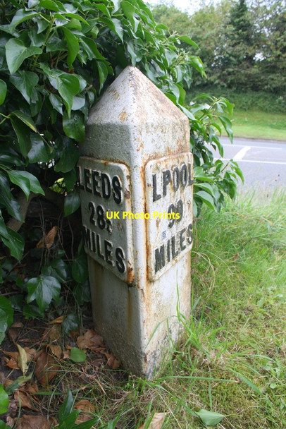 Photo 6"x4" Canal milepost beside Keighley Road Skipton c2015