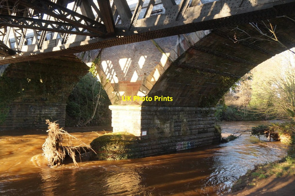 Photo 6"x4" Underneath the railway bridges over the River Esk at Monktonhall Musselburgh c2015