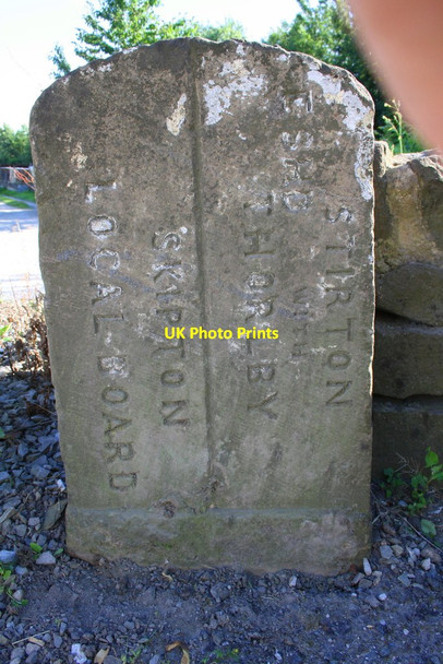 Photo 6"x4" Boundary stone beside Broughton Road Skipton c2015