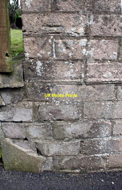 Photo 6"x4" Benchmark on Dene Crescent garage block Carlisle c2015