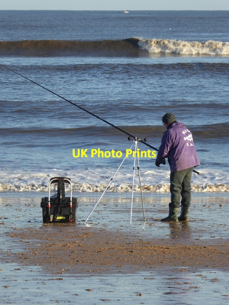 Photo 6"x4" Sea angler on Whitley Sands Whitley Bay c2015