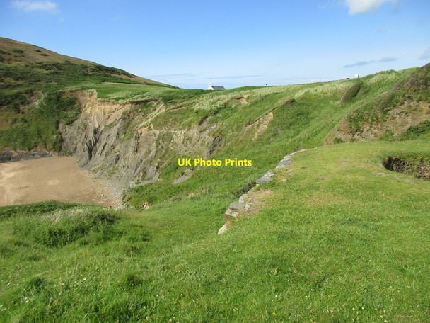 Photo 6"x4" View from the disused lime kiln to the church, Mwnt Y Ferwig c2015
