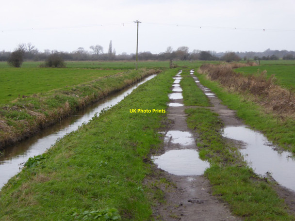 Photo 6"x4" Haymoor Drove, ditch and track Haymoor End c2015