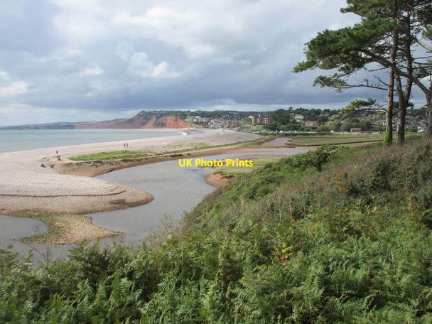 Photo 6"x4" The River Otter and shingle bar, Budleigh Salterton Budleigh Salterton c2015