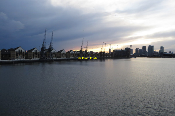 Photo 6"x4" Old Cranes and new homes on the Royal Victoria Docks Canning Town c2016