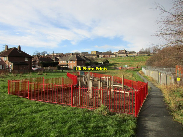 Photo 6"x4" Play area and footpath to Rawthorpe Huddersfield c2016