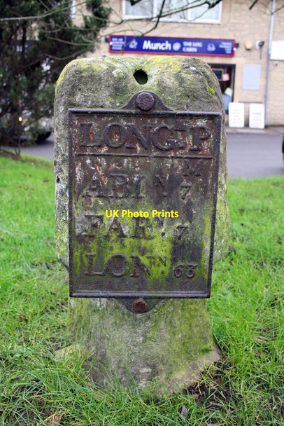 Photo 6"x4" Milestone beside Faringdon Road Southmoor c2016