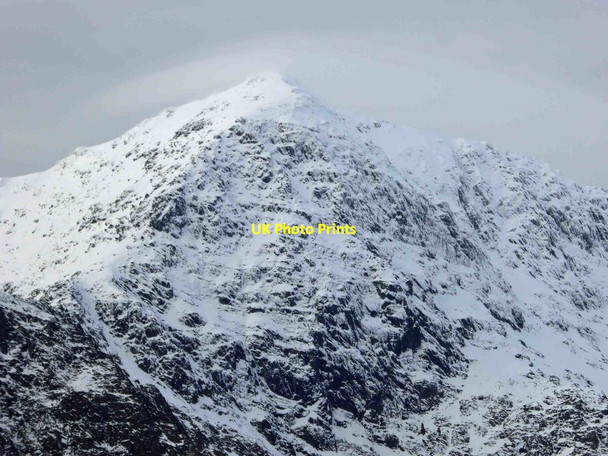 Photo 6"x4" Snowdon in the snow Gwastadnant c2016
