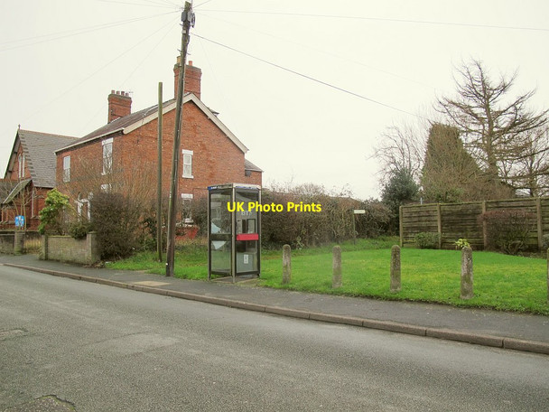 Photo 6"x4" Phone box and footpath Sandbach c2016