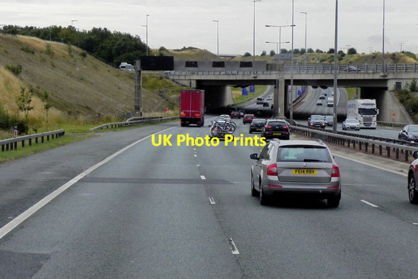 Photo 6"x4" Eastbound M62 Crossing Over the Southbound A1(M), Holmfield Interchange Knottingley c2015