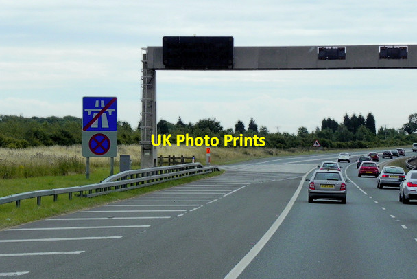 Photo 6"x4" End of Motorway Sign, Southbound A1(M) near to Darrington Knottingley c2015