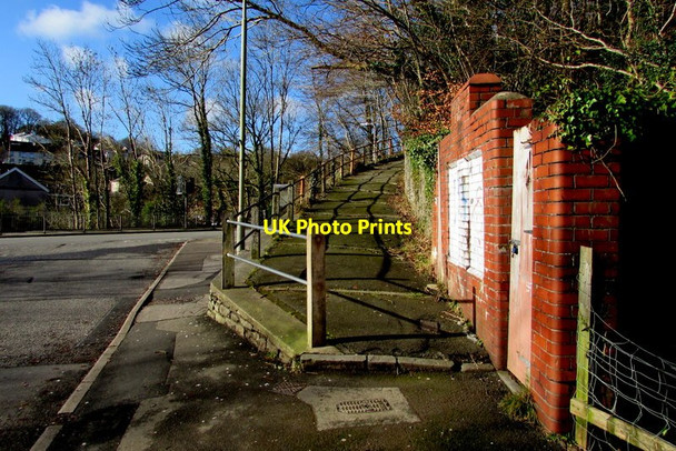 Photo 6"x4" Path ascending past a disused urinal, Quakers Yard Abercynon c2016