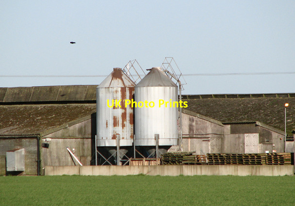 Photo 6"x4" Feed silos and turkey house High Green\/TF9214 c2016