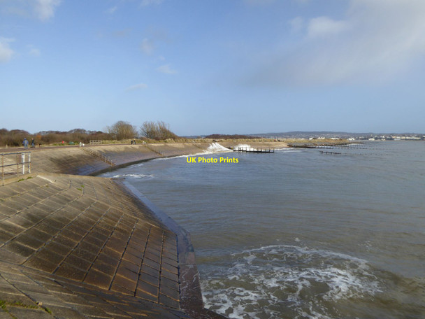 Photo 6"x4" Waves breaking against the seafront, Dawlish Warren Dawlish c2016