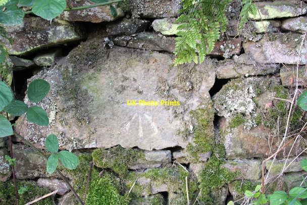 Photo 6"x4" Benchmark on wall of Folly Lane Barnoldswick\/SD8746 c2015