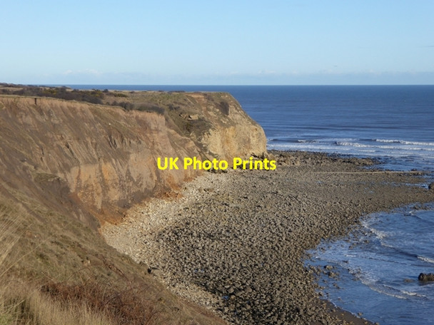 Photo 6"x4" Cliffs and beach at Fox Holes Easington Colliery c2016