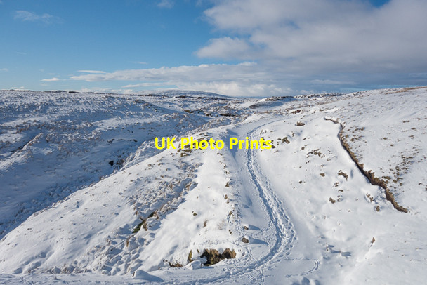 Photo 6"x4" Snowy track at the col between Craighorn and Ben Buck Alva c2016
