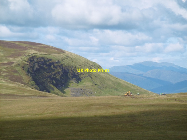Photo 6"x4" Power line construction, Spout of Ballochleam Shelloch Burn c2015