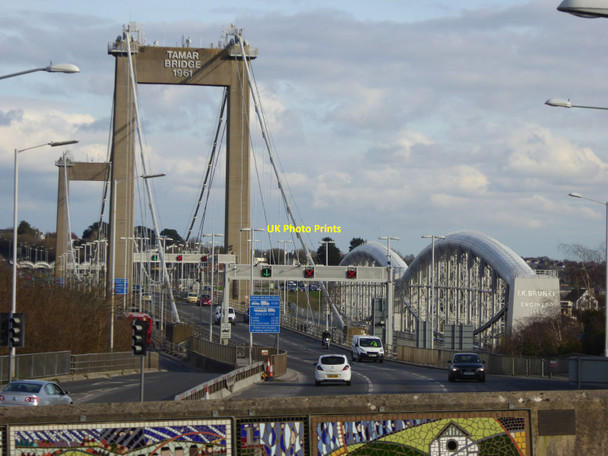Photo 6"x4" Tamar Bridge and Royal Albert Bridge Saltash\/SX4258 c2016